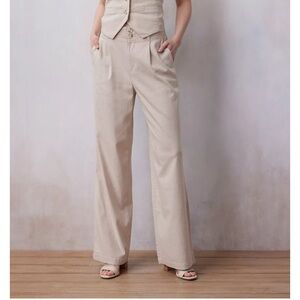 Wide leg linen pants